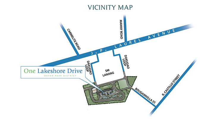 Suntrust Properties, Inc. Davao City, condominium, One Lakeshore Drive, vicinity map